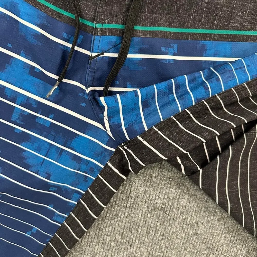 Oakley Men’s Blade Straight Edge Board Shorts Striped Swim Trucks Beach Lake 33